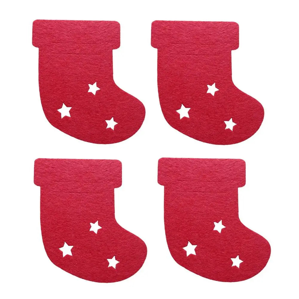 Christmas Cutlery Holder Bags | Festive Non-Woven Fabric 4 Pcs