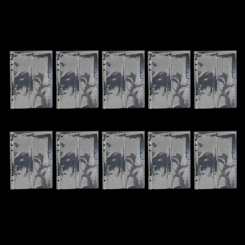 A5 Kpop Photo Binder + 10 Refill Sleeves – Idol Card Organizer Photo Card Binder Richie's Vertical 2Grid-10Pcs