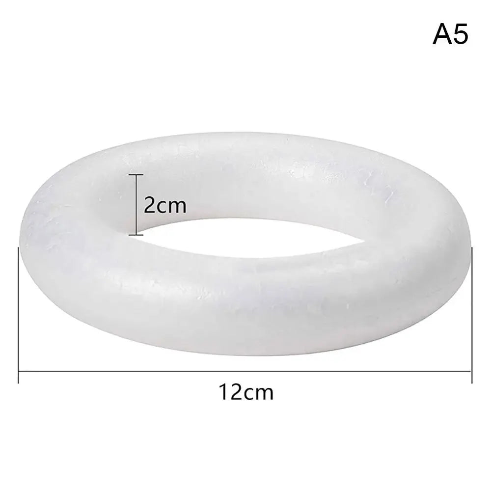 White Polystyrene Foam Ring DIY Wreath – Christmas & Wedding Craft Foam Ring Richie's 12cm