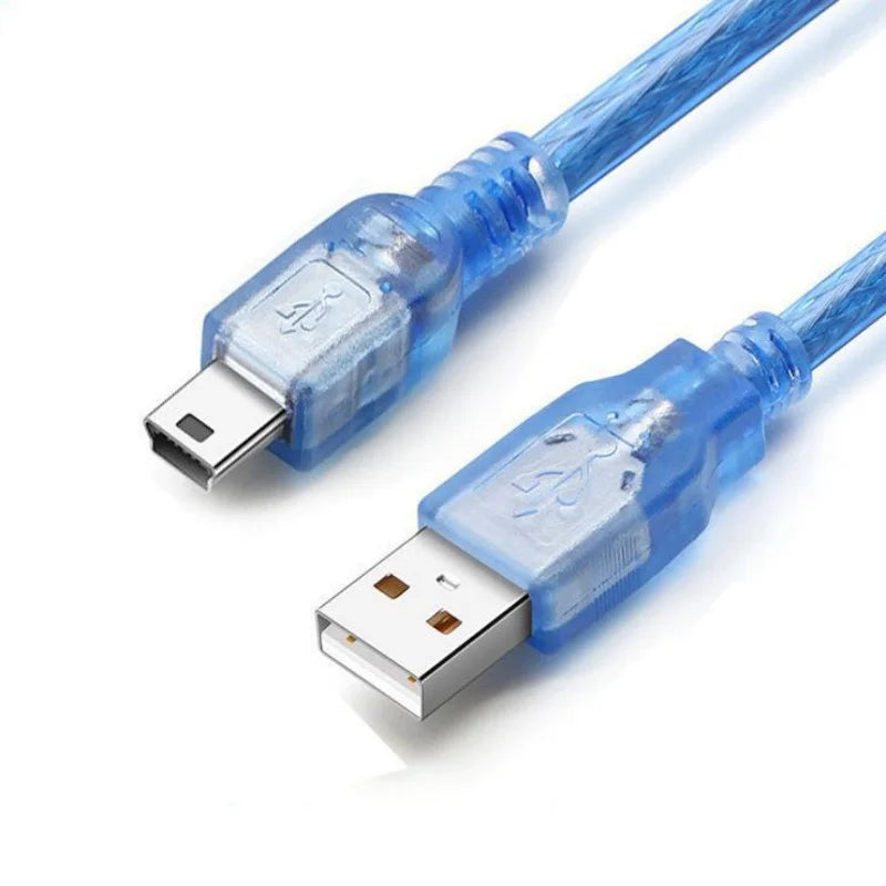 FUCHU USB 2.0 to Mini USB Cable – 0.3M to 5M Transparent USB Data Cable Richie's 5m