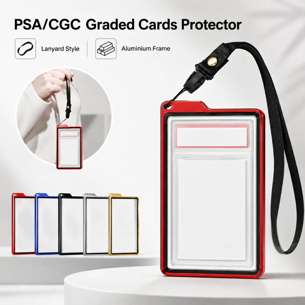 35PT Graded Card Case Lanyard Aluminum Frame UV Double-Glass Graded Card Case Richie's