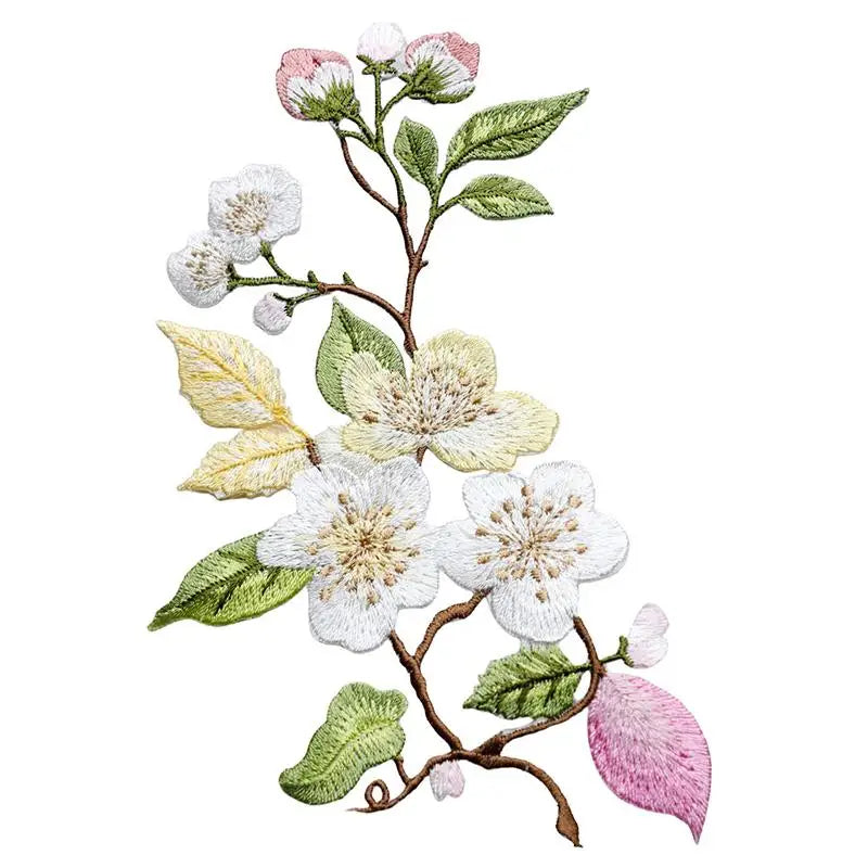 Flower Embroidery Iron-On Patch – DIY Appliqué for Clothes & Bags Embroidery Patch Richie's C1