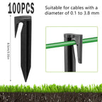 Robotic Lawn Mower Boundary Cable Pegs – 100 to 300 Pack Lawn Mower Accessories Richie's black 100PCS