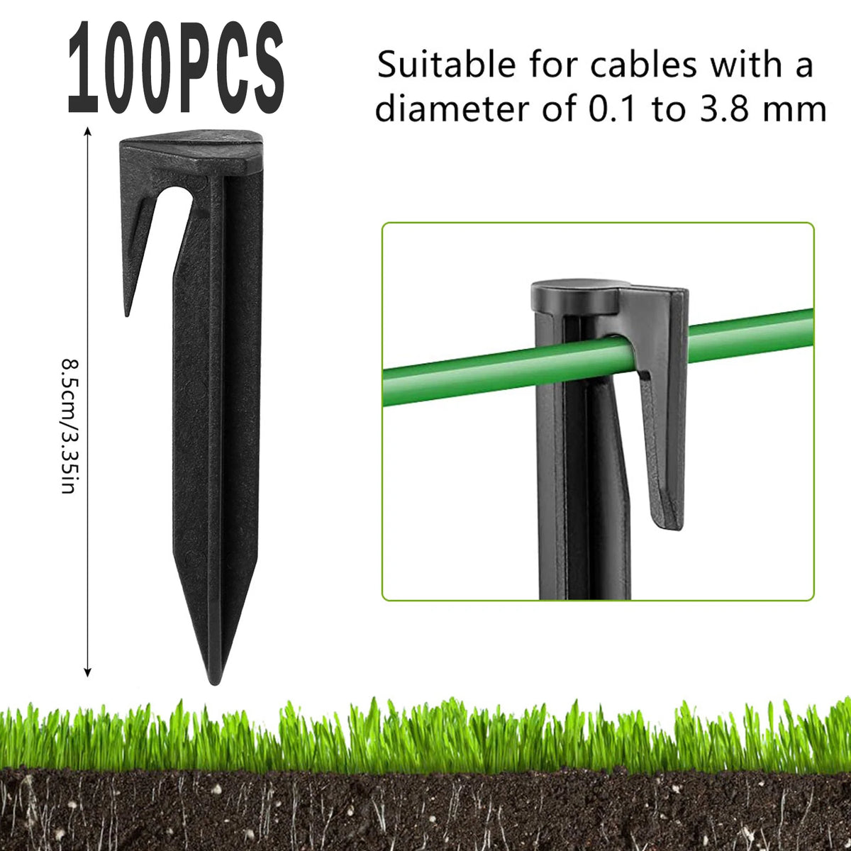 Robotic Lawn Mower Boundary Cable Pegs – 100 to 300 Pack Lawn Mower Accessories Richie's black 100PCS