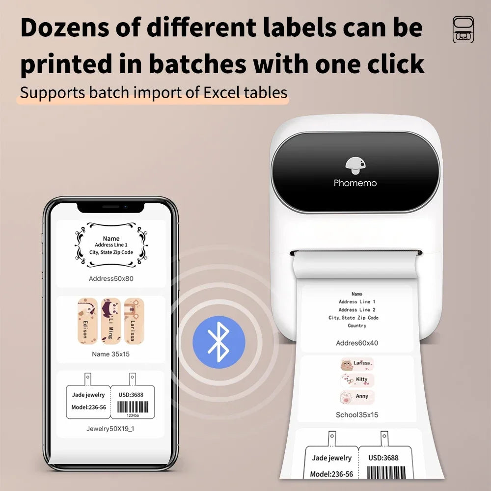 Phomemo M110 Bluetooth Thermal Label Maker | Portable Mini Printer Thermal Label Printer Richie's