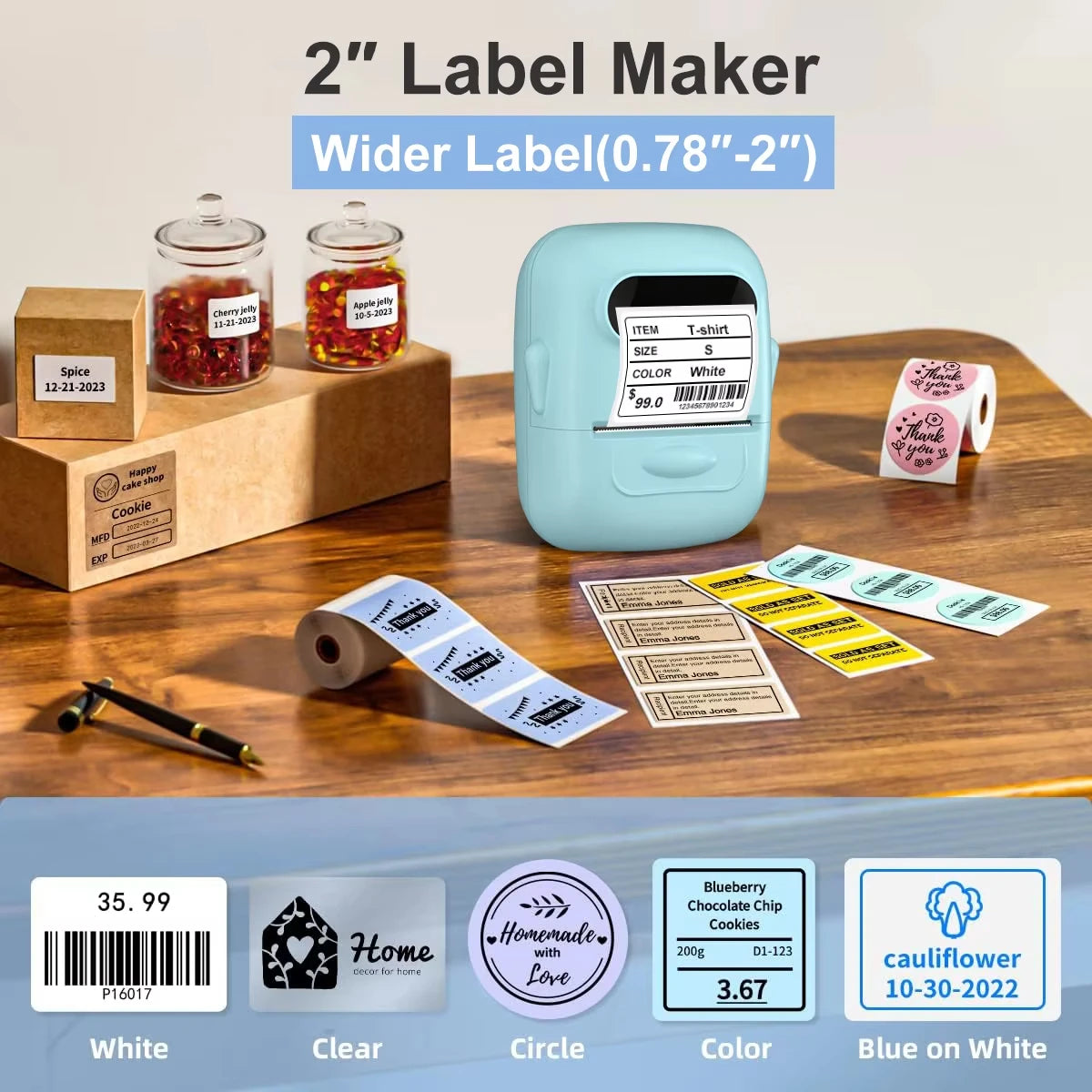 Marklife P50 Bluetooth Thermal Label Printer 12–50mm Thermal Label Printer Richie's