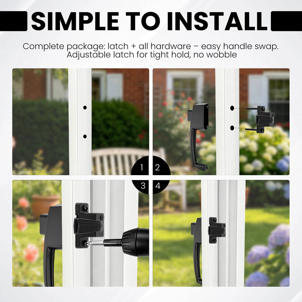 Push Button Storm Door Latch – Universal Reversible Kit Door Latch Kit Richie's