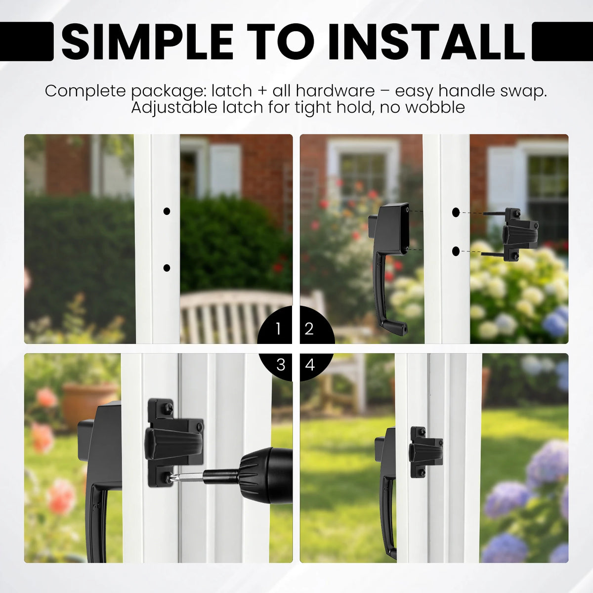 Push Button Storm Door Latch – Universal Reversible Kit Door Latch Kit Richie's