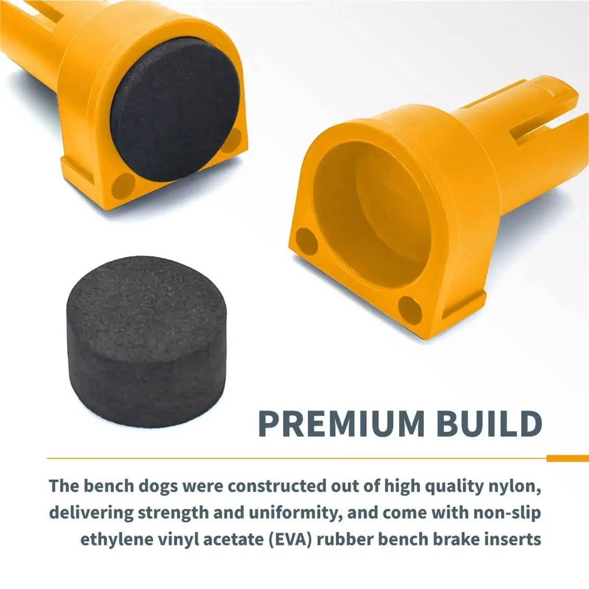 8-Piece Nylon Bench Dogs Set 19mm/20mm with EVA Rubber Inserts Workbench Bench Dogs Richie's