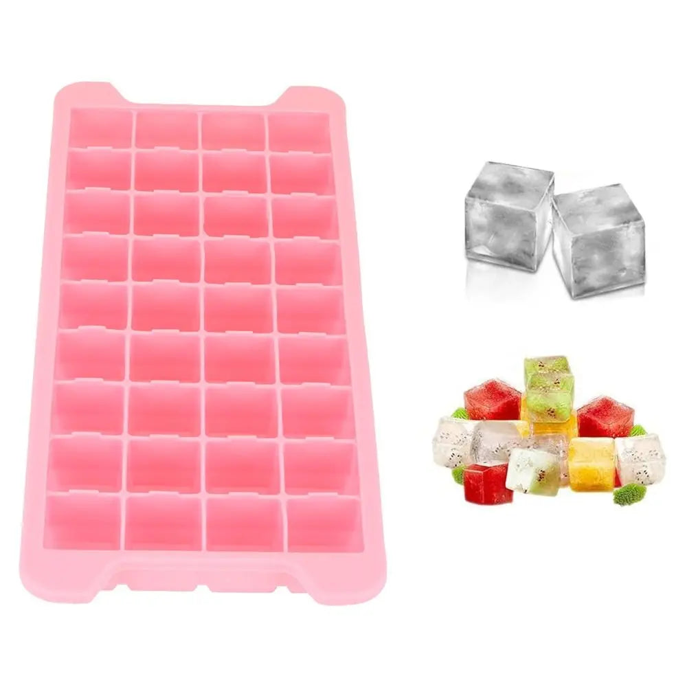 2-Pack Stackable 36-Grid Silicone Ice Cube Tray with Lid Silicone Ice Cube Tray Richie's
