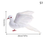 Artificial Foam Feather Peace Dove Ornament – Wedding & Garden Bird Ornament Decor Richie's S1