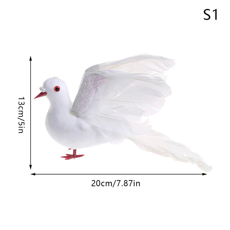 Artificial Foam Feather Peace Dove Ornament – Wedding & Garden Bird Ornament Decor Richie's S1