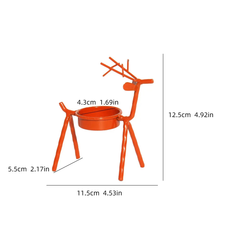 Christmas Reindeer Tealight Holders – Metal Xmas Candle Decor Tealight Candle Holder Richie's Red