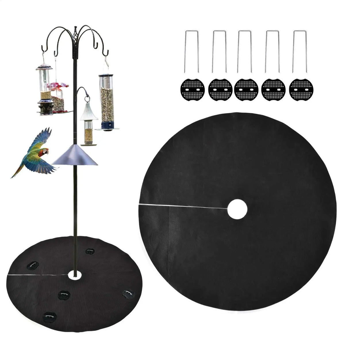 Under Bird Feeder Mat 2-Pack | 120cm Water-Permeable Lawn Guard Bird Feeder Mat Richie's Default Title