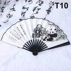 Double-Sided Silk Bamboo Folding Fan – Chinese Hanfu Style Decorative Folding Fan Richie's T10