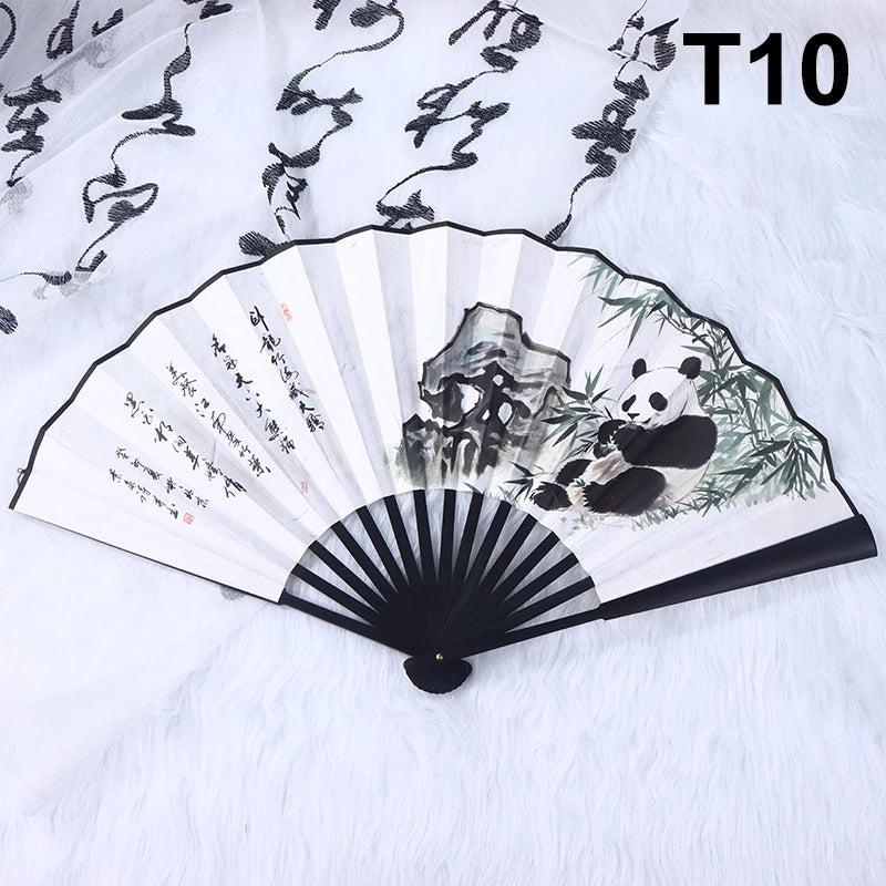 Silk & Bamboo Chinese Folding Fan – Hanfu Photography Prop Decorative Folding Fan Richie's T10