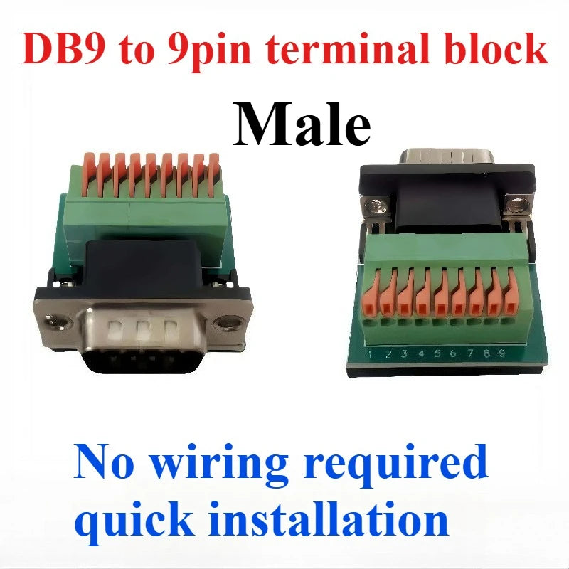 DB9 RS232/RS422/RS485 Breakout Board Terminal Block Adapter Serial Breakout Board Richie's DB9 Male