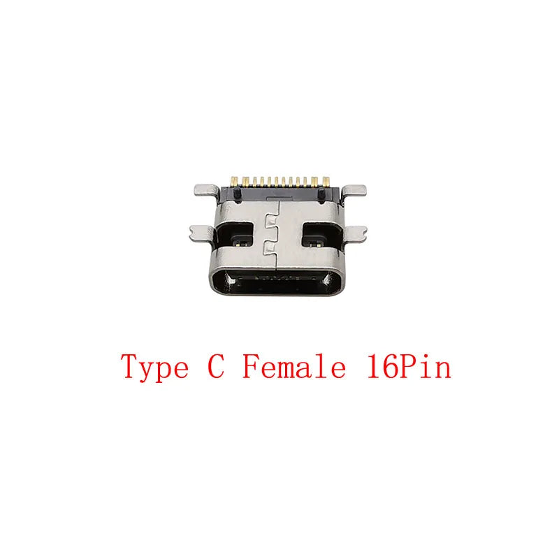 10Pcs USB Type-C 16 Pin Female Connector PCB Soldering DIY USB-C Connector Richie's