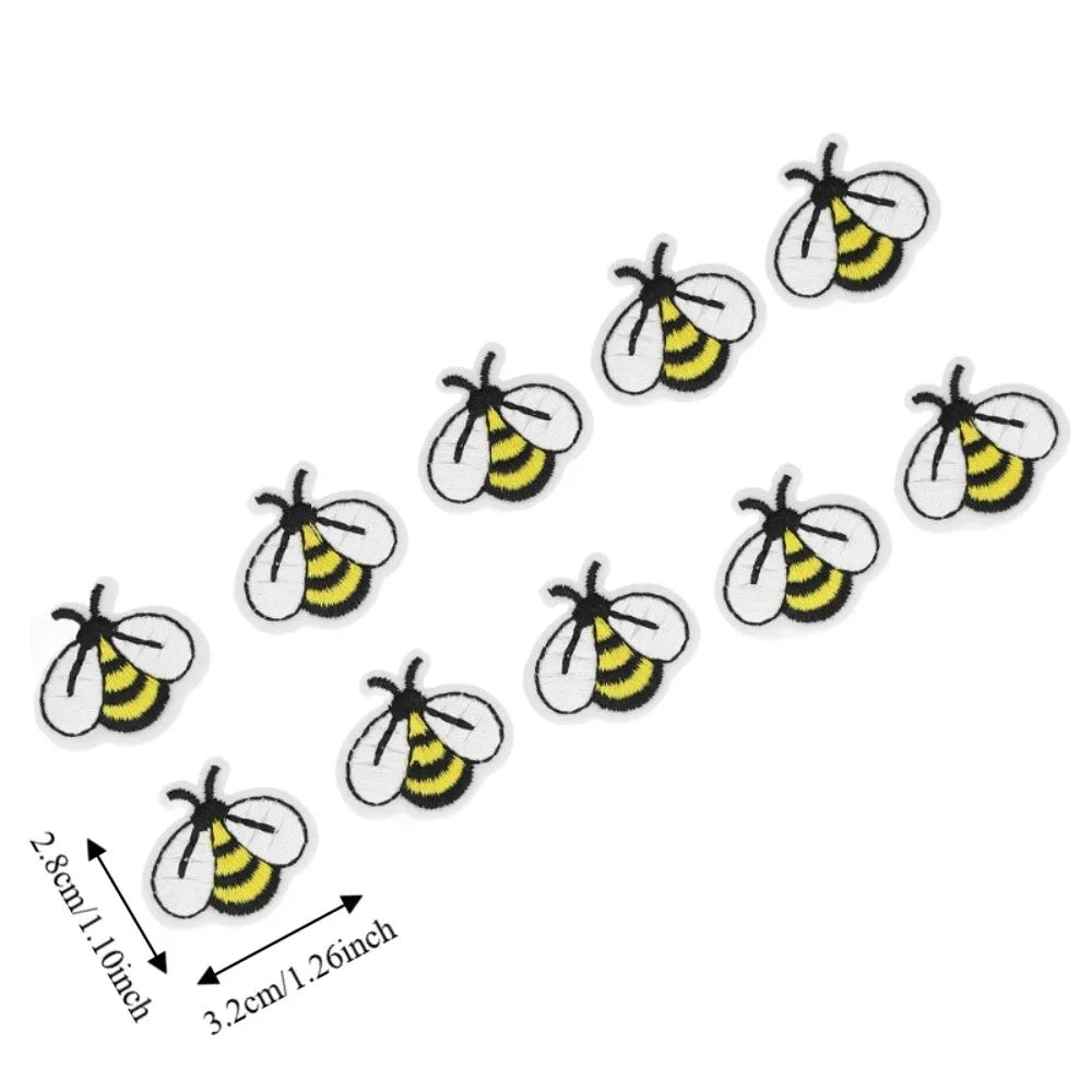 20pcs Embroidered Bee Iron-On Patches | Cotton Applique Set Embroidered Applique Patches Richie's