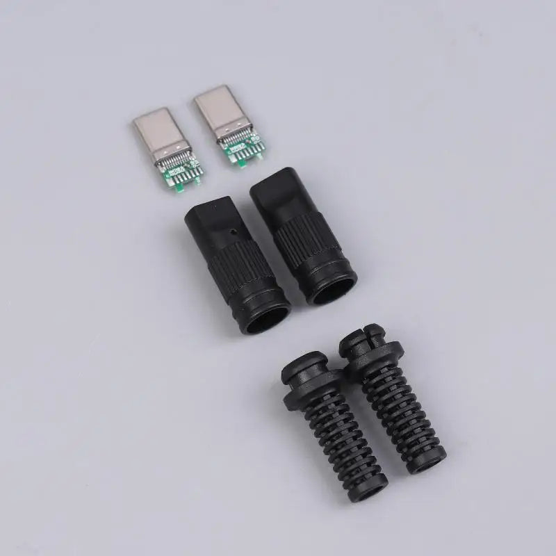 USB 3.1 24-Pin Type-C Male Solder Connector – Fast Charge Repair USB-C Solder Connector Richie's black 2pcs