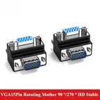 DB9 VGA 90° Right Angle Adapter – 9/15 Pin Male to Female VGA Adapter Connector Richie's