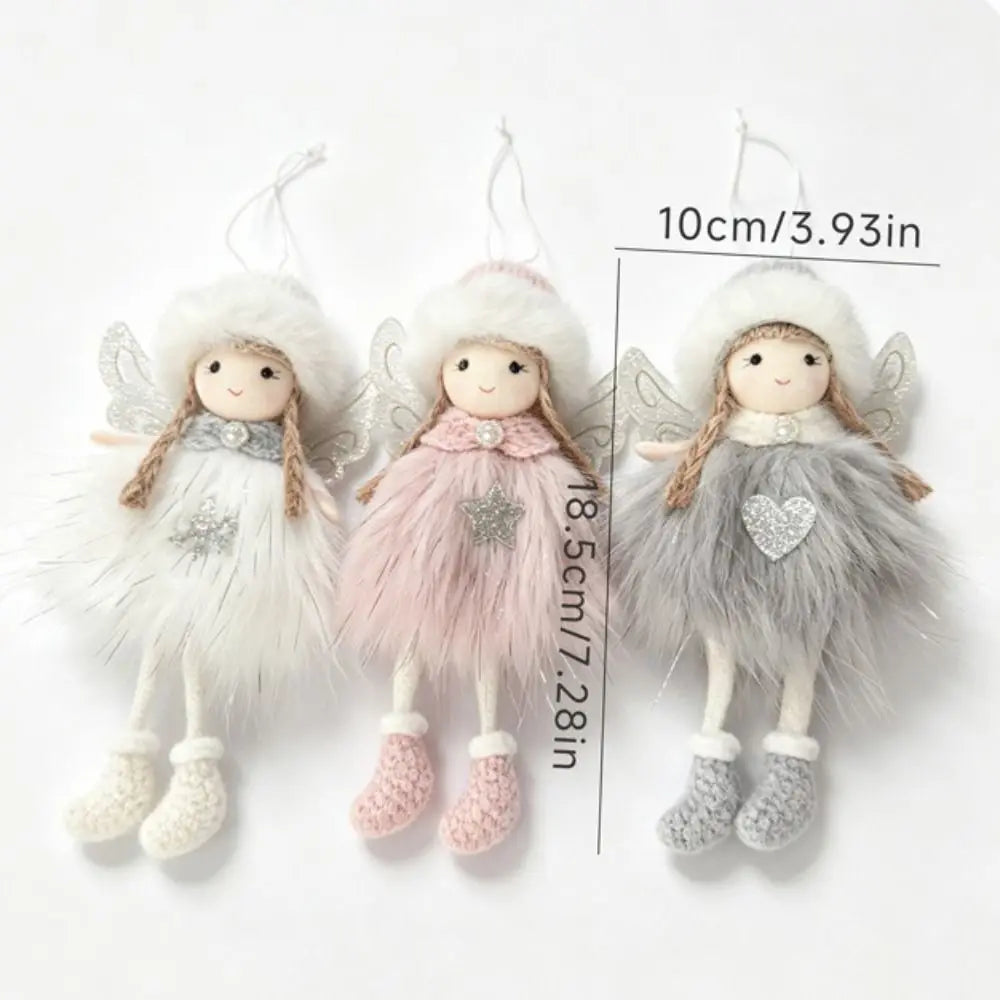 Plush Christmas Angel Ornament – Fluffy Wings Hanging Pendant Christmas Ornament Richie's