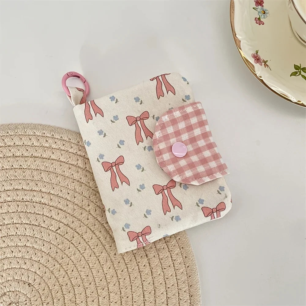 Cute Compact Storage Bag – Card, Coin, Jewelry & Earphone Pouch Mini Storage Pouch Richie's Pink Bow 1 Piece