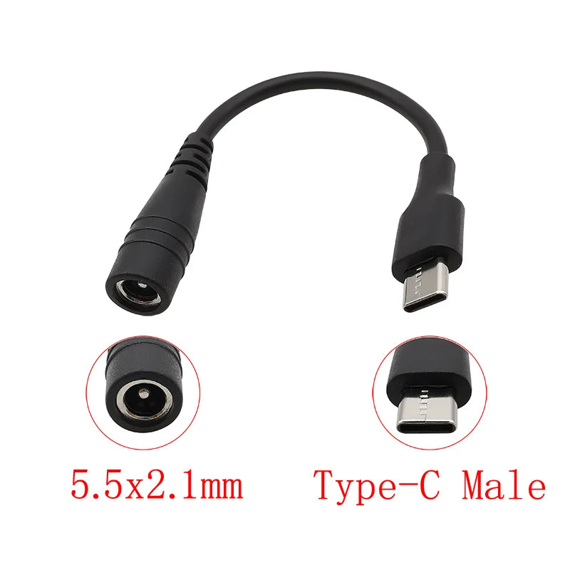 USB to 5.5mm 2.1mm DC Power Connector Cable – Micro, Type-C DC Power Cable Adapter Richie's