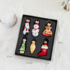 Hand-Painted Glass Christmas Ornaments Set 6/9 Pcs – Snowman Christmas Ornament Set Richie's 6PCS