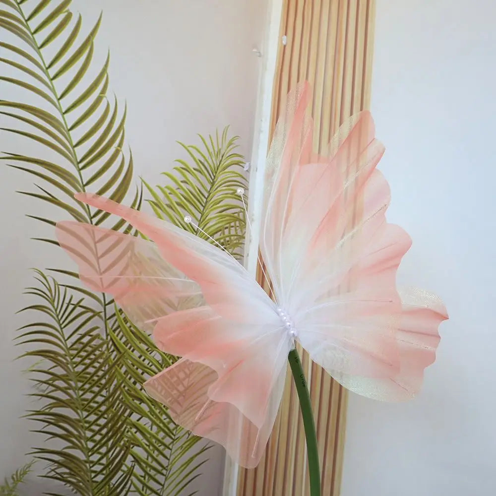 50cm Giant 3D Silk Gauze Artificial Butterfly Wedding Decor Party Decoration Prop Richie's pink-style2