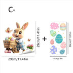 Easter Rabbit Flower Wall Stickers – Removable PVC Decals