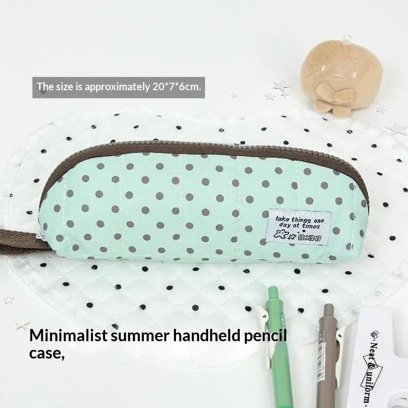 Aesthetic Polka Dot Pencil Case – Korean Style Stationery Pouch Pencil Case Pouch Richie's A7