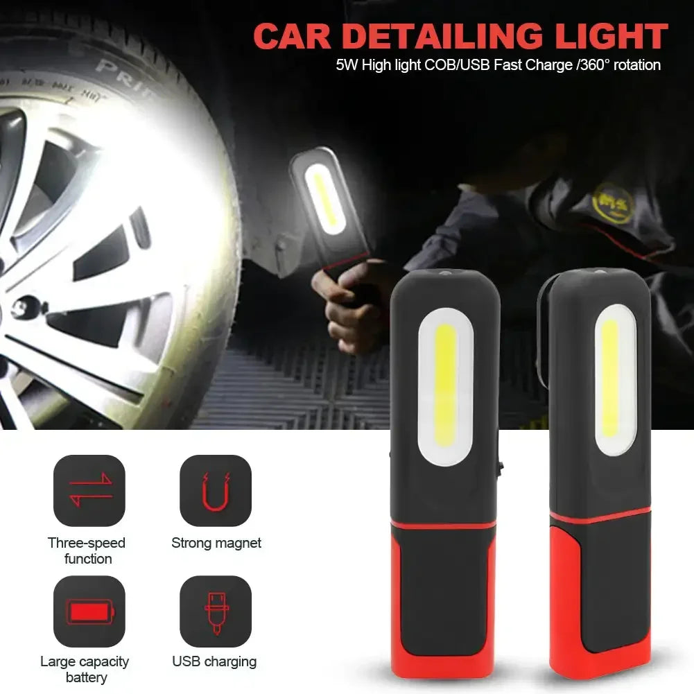 Rechargeable COB LED Magnetic Work Light | USB Flashlight LED Work Light Richie's