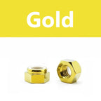 TC4 Titanium Alloy Nyloc Self-Locking Hex Nuts M4–M12 Titanium Lock Nuts Richie's Gold M8x1.25mm(1pcs)