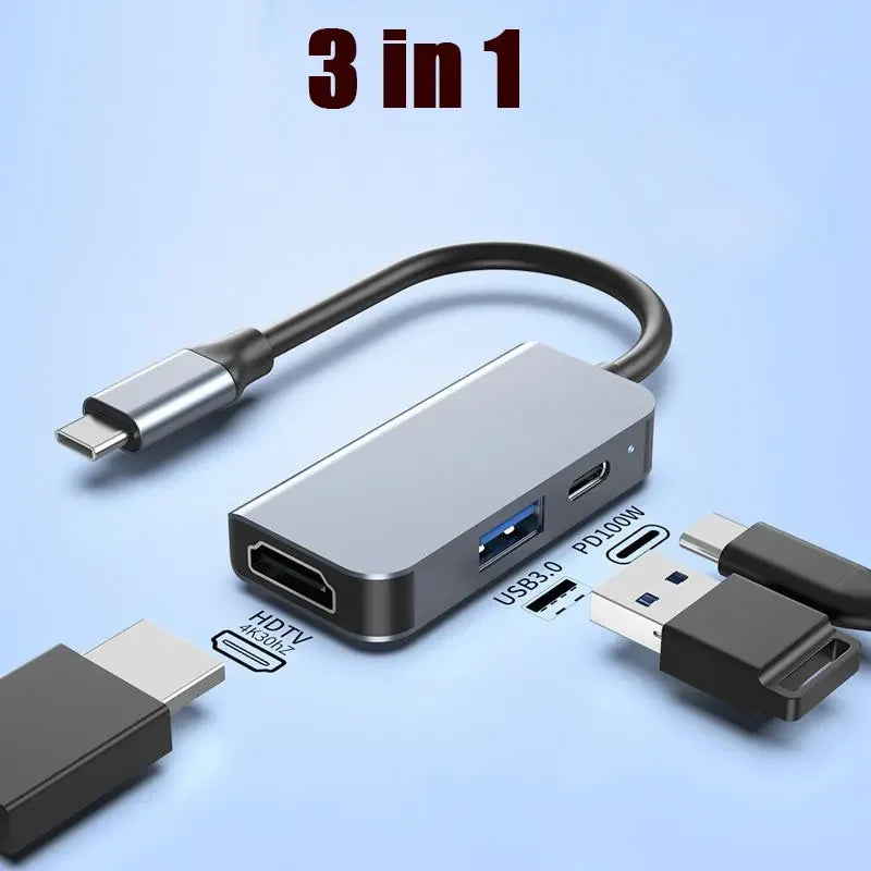 5-in-1 USB-C Hub | 4K HDMI, USB 3.0 & 87W PD Charging USB-C Docking Hub Richie's 3 in 1