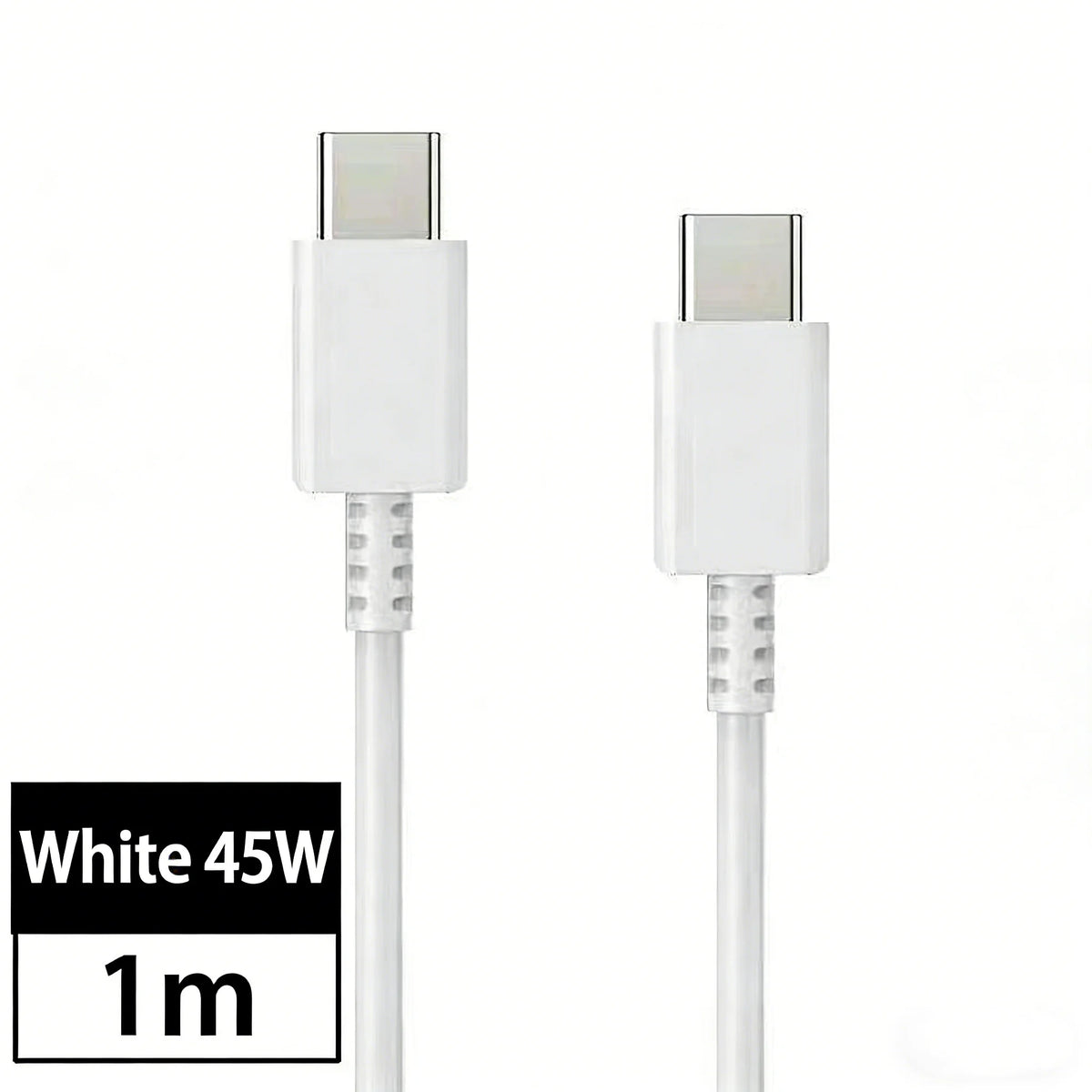 FUCHU 5A 45W USB-C to USB-C Fast Charging Cable | PD Cord USB-C Charging Cable Richie's White 1m