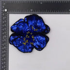 3D Handmade Beaded Flower Sew-On Patch – Colorful Sequin Applique Sew-On Applique Patch Richie's Dark Blue