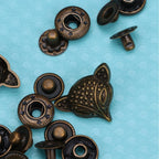 10-Set Zinc Alloy Fox Snap Buckles for Bag Making & Sewing Snap Buckle Set Richie's