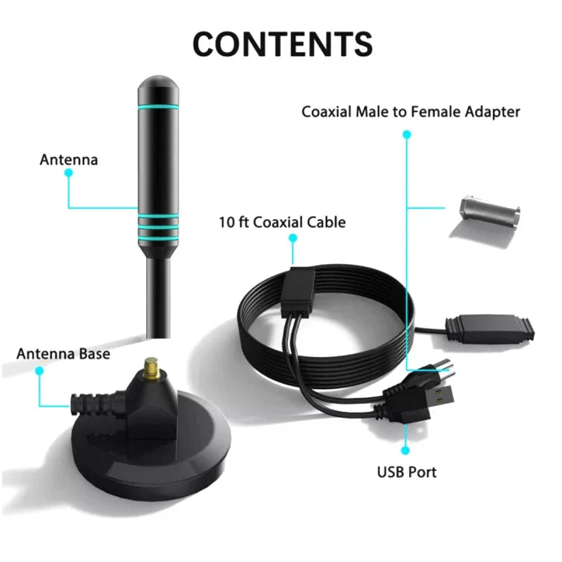 Digital TV Antenna 480+ Miles – VHF UHF Signal Amplifier Digital TV Antenna Richie's