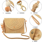 Women's Straw Wicker Crossbody Bag – Summer Beach Clutch Purse Straw Crossbody Bag Richie's