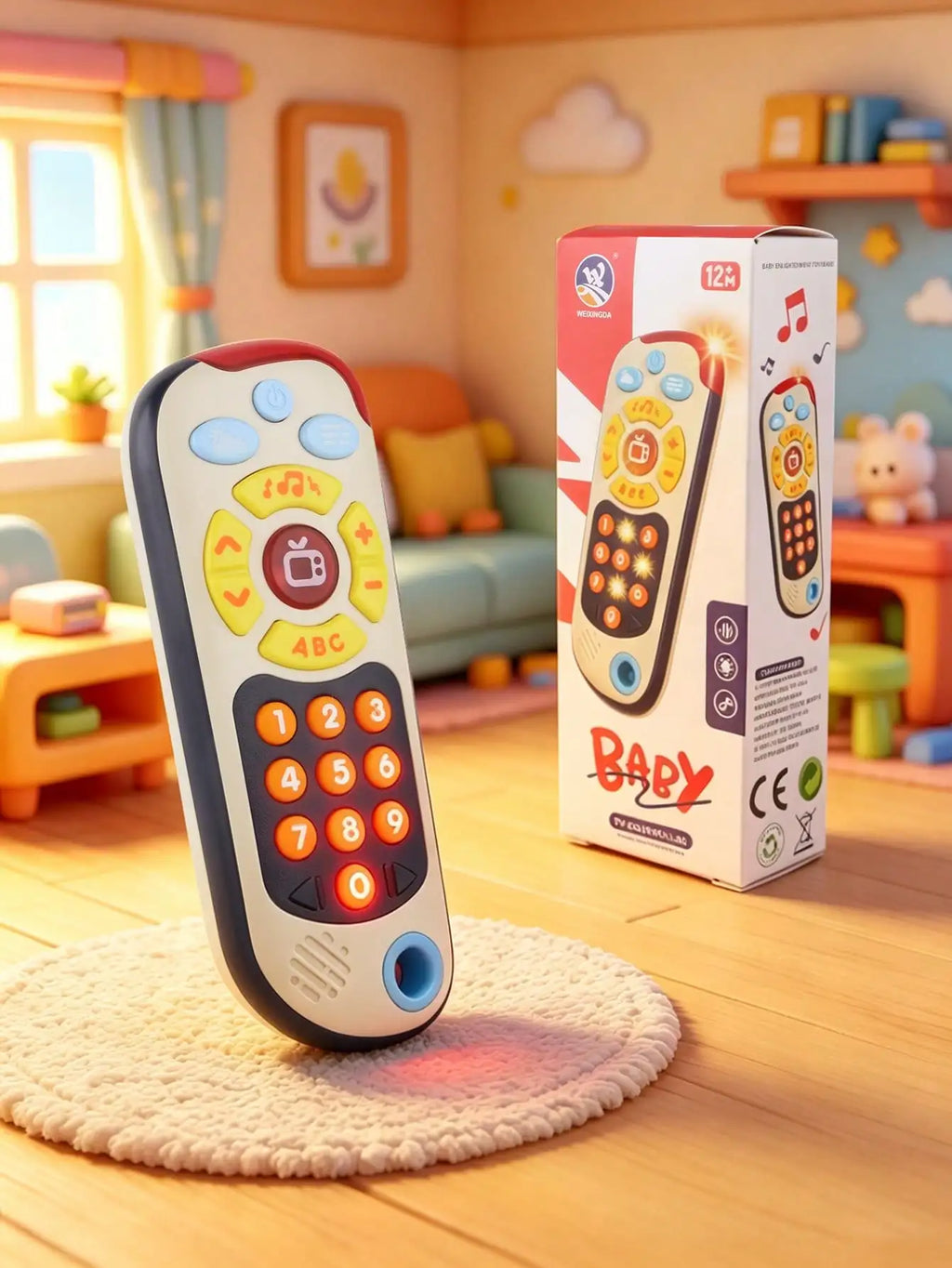 Baby TV Remote Control Toy – Light, Sound & Number Learning Baby Learning Toy Richie's