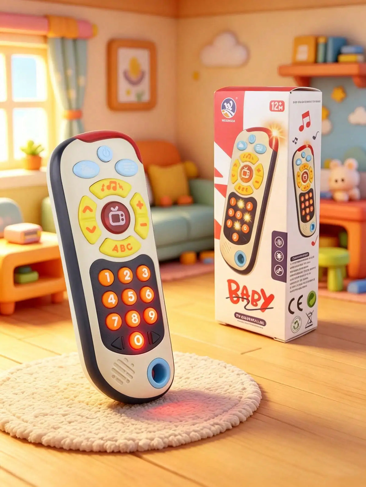 Baby TV Remote Control Toy – Light, Sound & Number Learning Baby Learning Toy Richie's