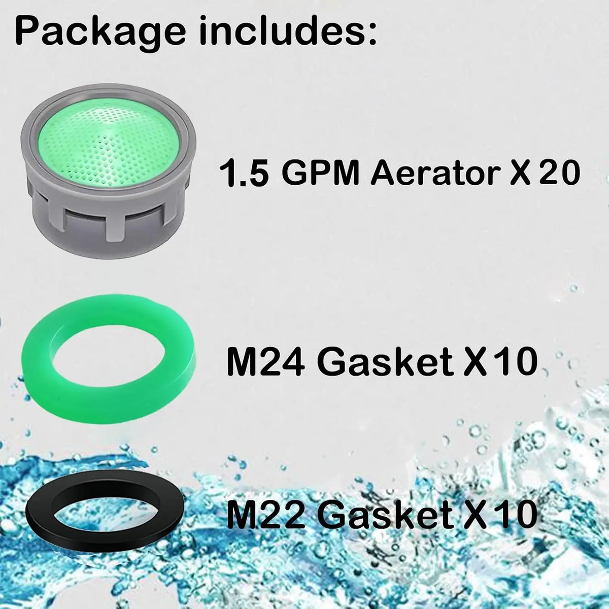 1.5 GPM Plug-In Faucet Aerator 20-Pack – Kitchen & Bathroom Faucet Aerator Richie's Green