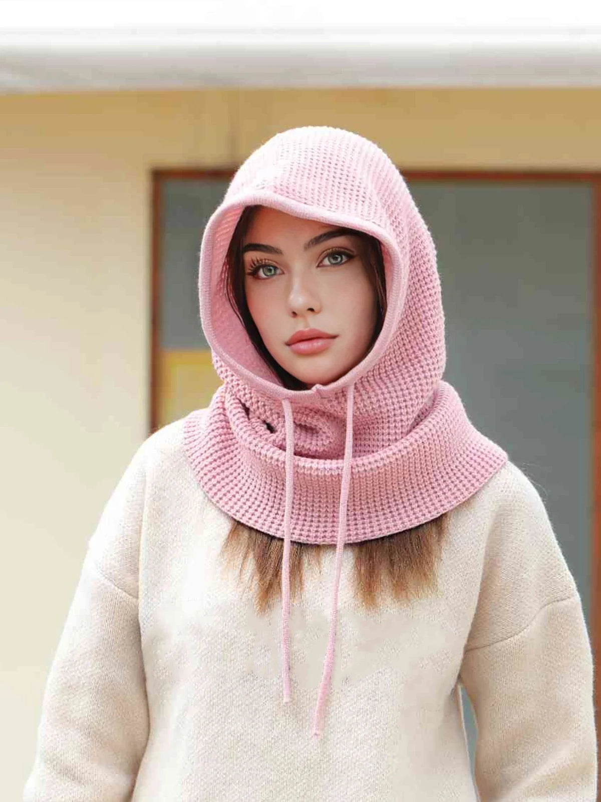 Women's Winter Knit Balaclava Beanie Hat & Neck Scarf Balaclava Beanie Hat Richie's SHFLM-2
