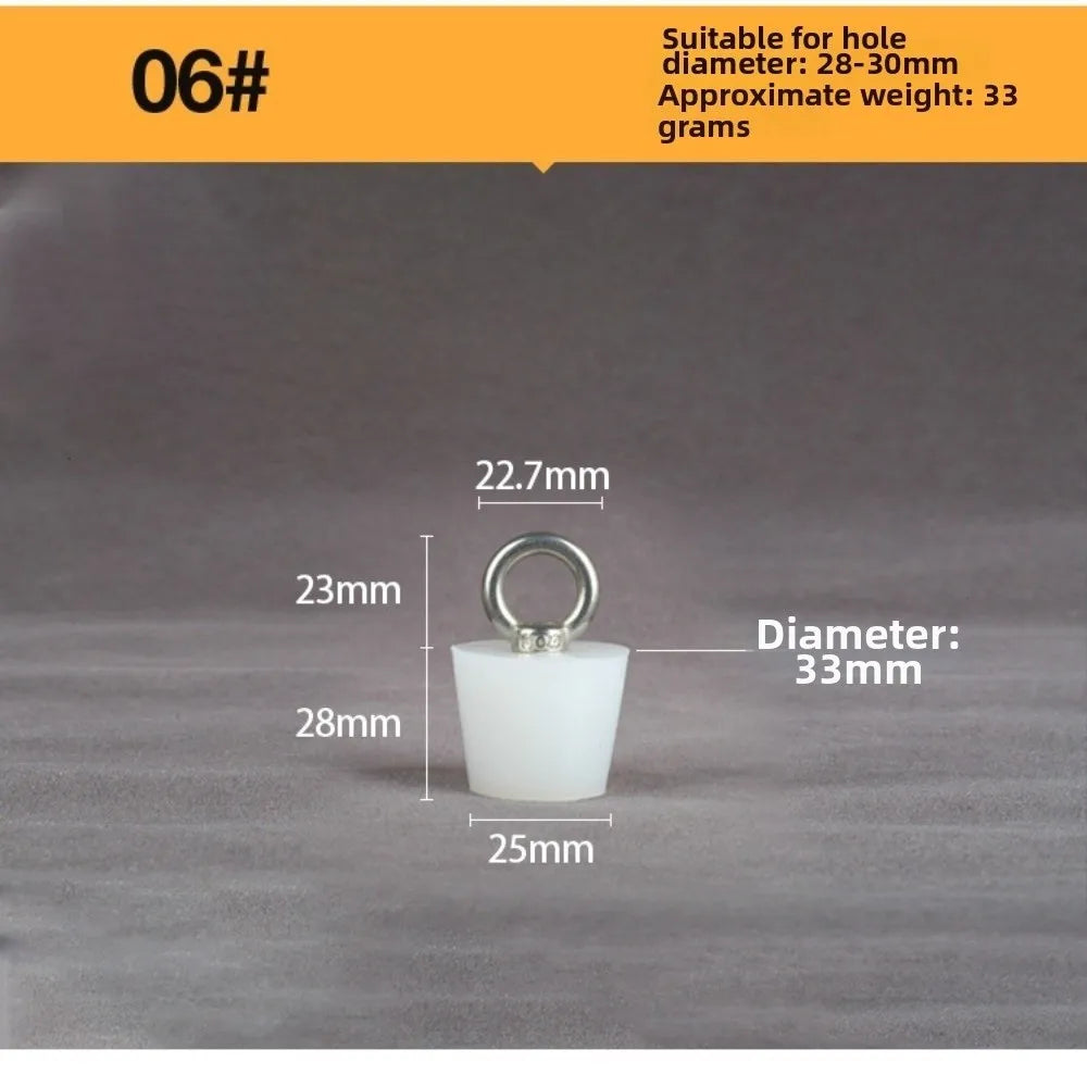 Tapered Silicone Stopper with Steel D-Ring | Universal Tube Plug Silicone Drain Stopper Richie's 06