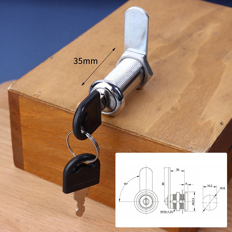 Zinc Alloy Cabinet Cylinder Lock with 2 Keys | Furniture Security Cabinet Cylinder Lock Richie's A6