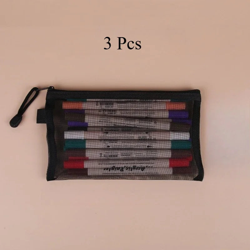 3-Pack Mesh Organizer Bags – Travel, Cosmetic & Pencil Pouch Mesh Organizer Pouch Richie's Bags 3 Pcs