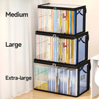 Clear PVC Stackable Storage Box with Flip-Top Lid & Window Storage Organizer Box Richie's