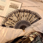 Floral Lace Foldable Hand Fan with Tassel – Dance & Party Decorative Hand Fan Richie's