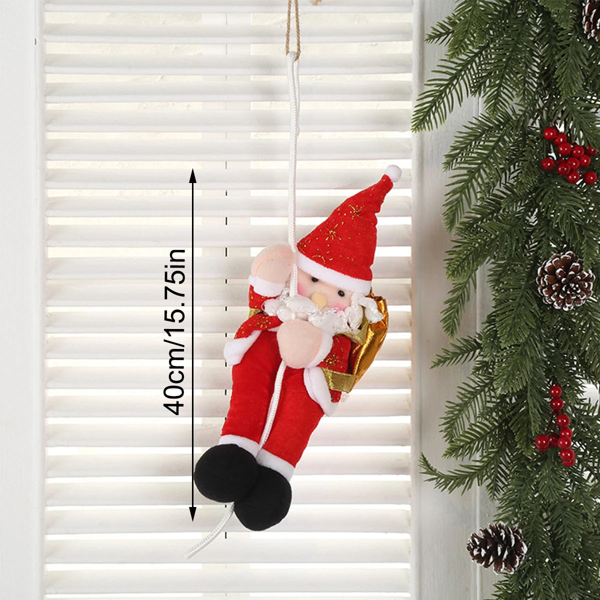 Santa Claus Climbing Rope Doll Christmas Ornament – Red Christmas Ornament Richie's